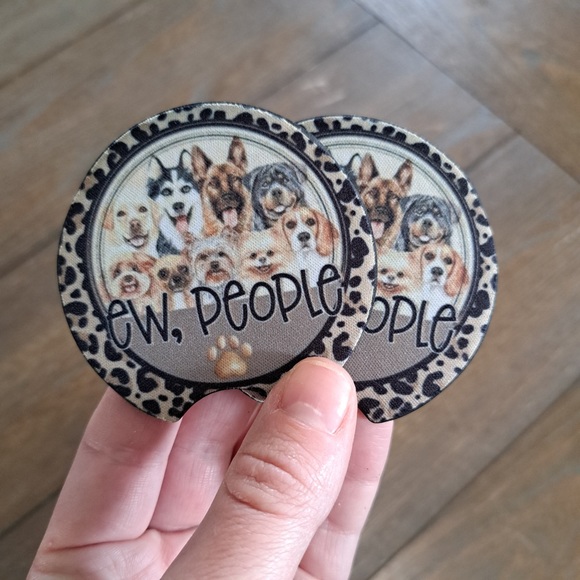 Ew People Car Coaster Set | Dog Coaster Set - Picture 1 of 8